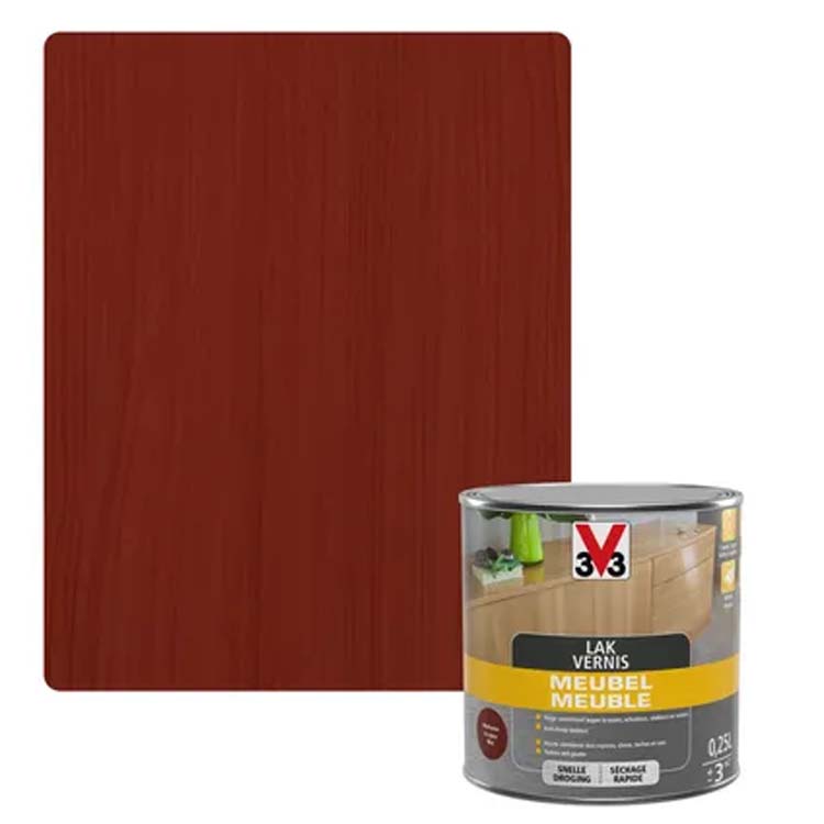 V33 vernis meuble déco acajou mat 0,25l