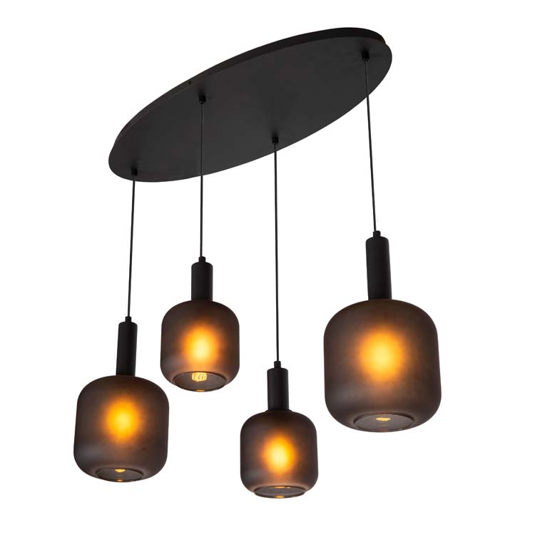 Lucide ELOISE - Hanglamp - 4xE27 - Zwart