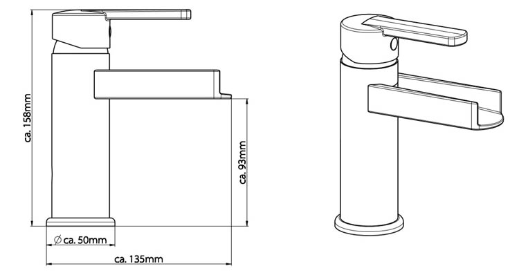 Wastafelkraan Next 15,80cm chroom