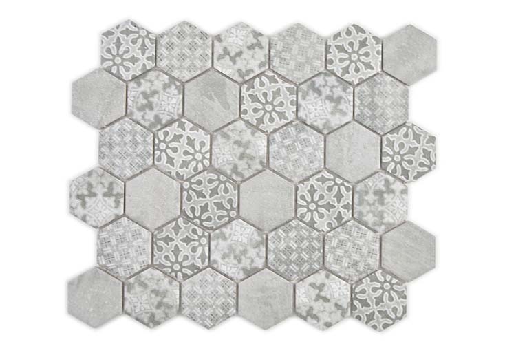 Mozaïek hexagon grijs 32,5 x 28,1 cm