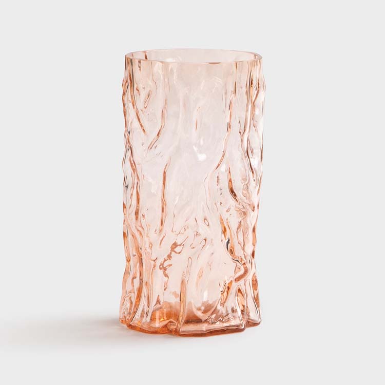 Vaas Trunk roze H18.5 cm in glas