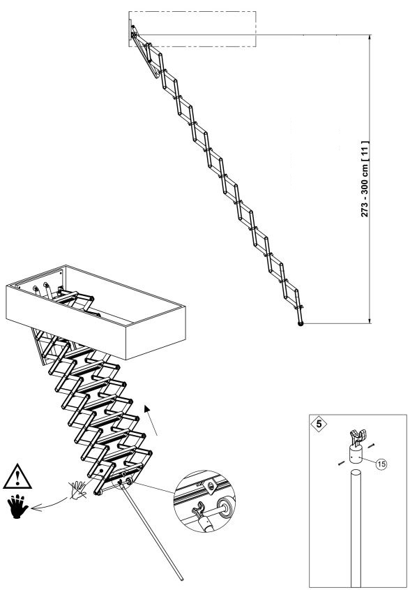 Escalier du grenier Arni 65x55cm sans trappe