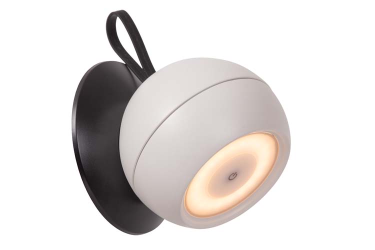 Lucide LUNEX - Wandlamp Buiten - Batterijen - LED Dimb. - 1x2W 3000K - IP54 - Magnetisch - Wit