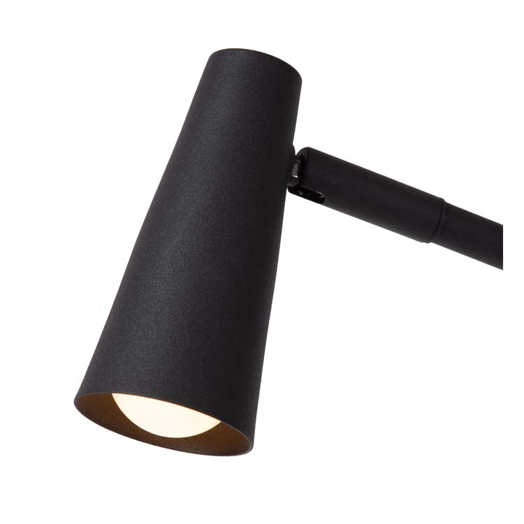 STIRLING - Lampadaire / lampe de lecture Rechargeable - Batterie - LED Dim. - 1x3W 2700K - 3 StepDim - Noir