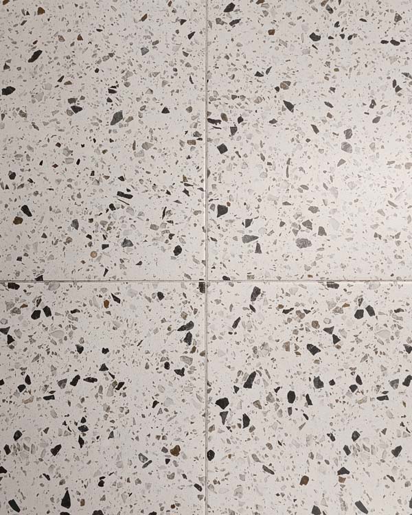 Tegel Terrazzo minimal white-grey 60 x 60 cm