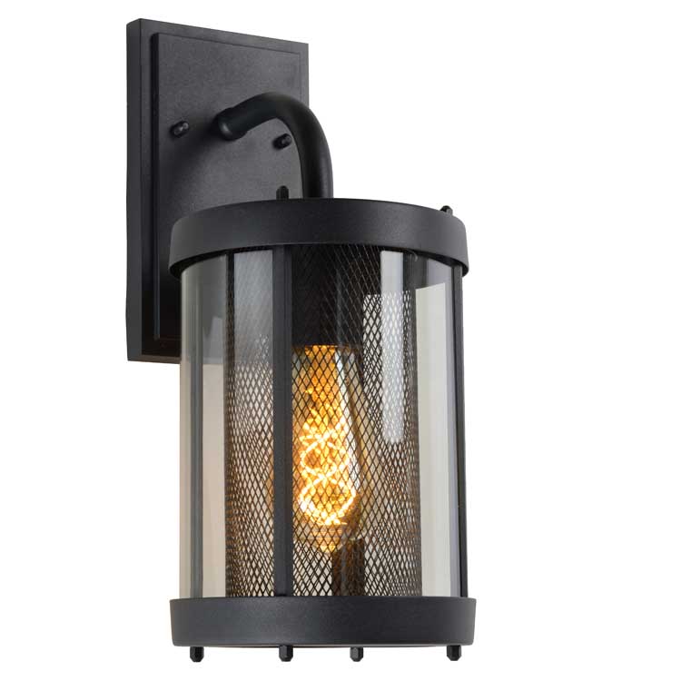 Lucide MAKKUM - Wandlamp Buiten - E27 - IP23 - Zwart