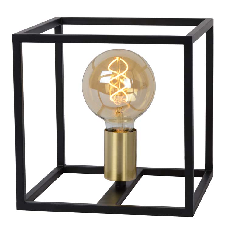 Lampe de table - E27 - Noir/messing