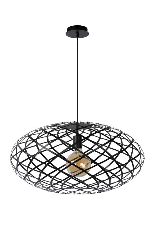 Lucide WOLFRAM - Hanglamp - Ø 65 cm - E27 - Zwart