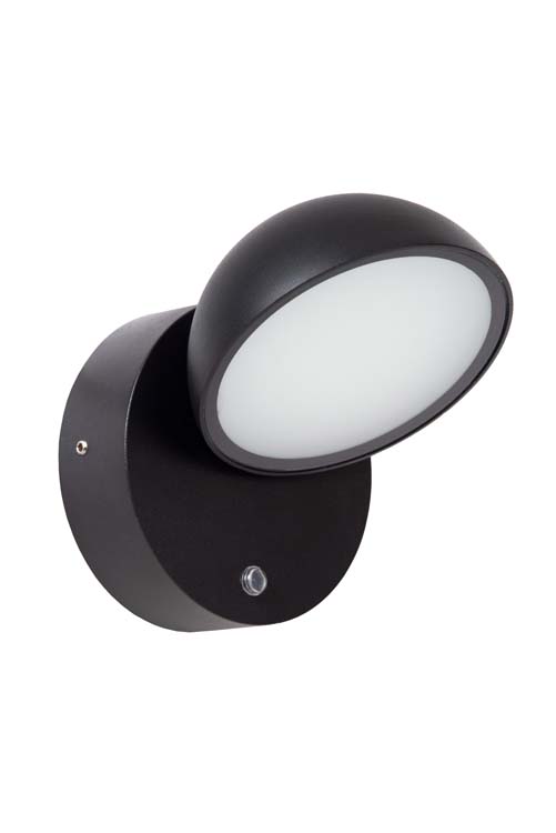 Lucide FINN - Applique murale Extérieur - LED - 1x12W 3000K - IP54 - Détecteur Jour/Nuit - Noir