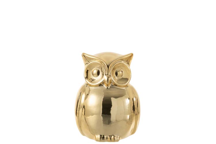 Statue hibou doré petit 11,7 cm