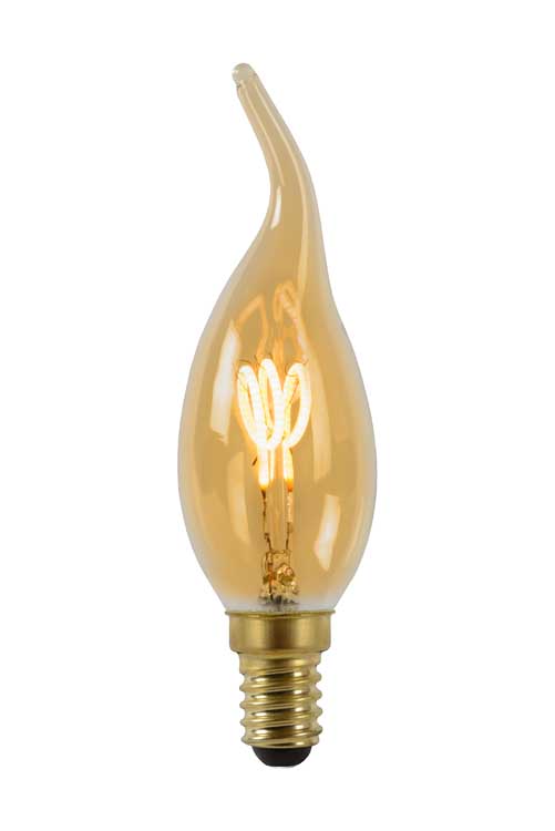 Lucide LED Bulb - Ampoule filament - Ø 3,5 cm - LED Dim. - E14 - 1x3W 2200K - Ambre