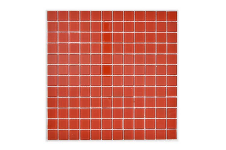 Mosaïque verre rouge 30 x 30 cm