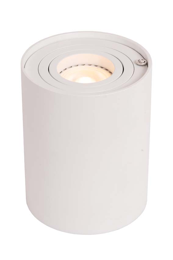 Lucide TUBE - Tafellamp - Ø 9,6 cm - LED Dimb. - GU10 - 1x5W 2600K/2800K - 3 StepDim - Wit