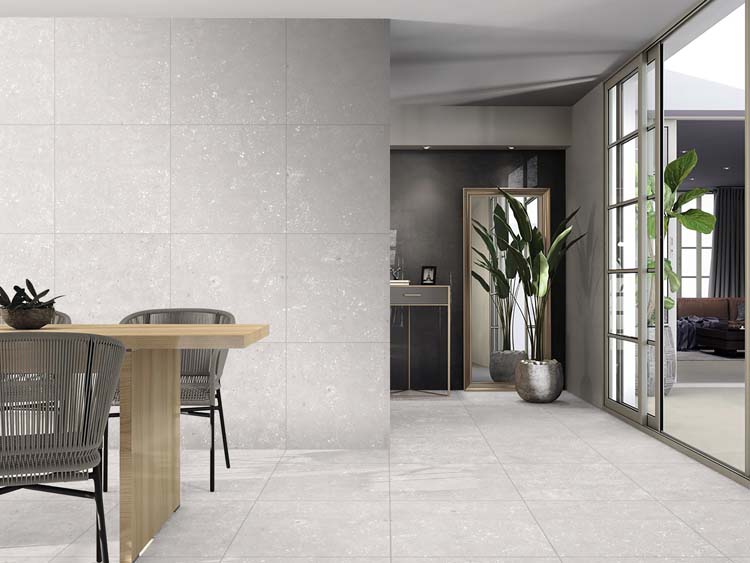 Staal vloer Lotus terrazzo white