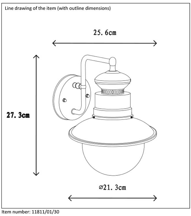 Lucide FIGO - Wandlamp Buiten - Ø 21,3 cm - E27 - IP44 - Zwart