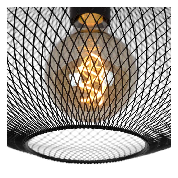 Lucide MESH - Plafonnière - Ø 45 cm - 1xE27 - Zwart