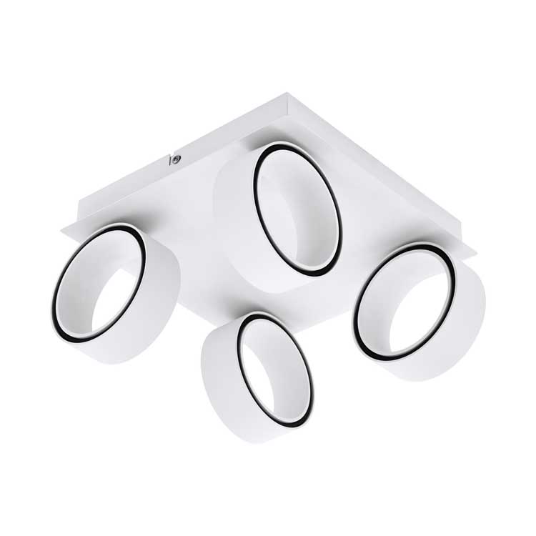 Spot LED - 4x3W - 2680LM - Blanc chaud - Blanc/chrome