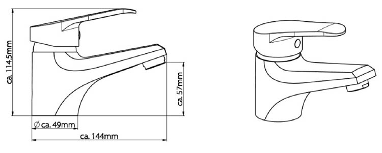 Robinet de lavabo Tia 11,45cm chrome