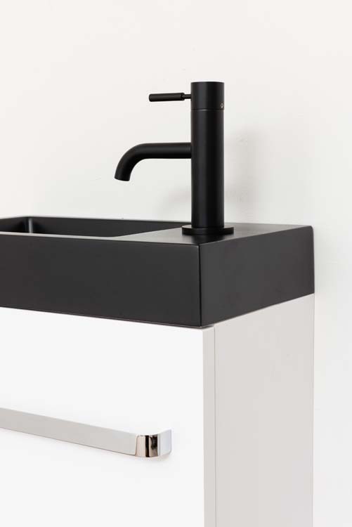 Meuble Brian blanc mat 400 mm lavabo noir mat