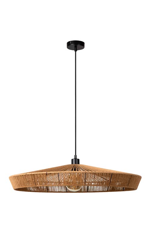 Lucide YUNKAI - Hanglamp - Ø 70 cm - 1xE27 - Licht hout