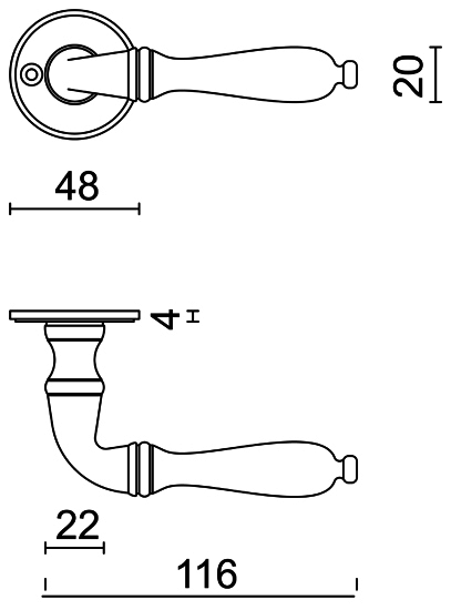 Deurklink zwart Amalfi 12cm