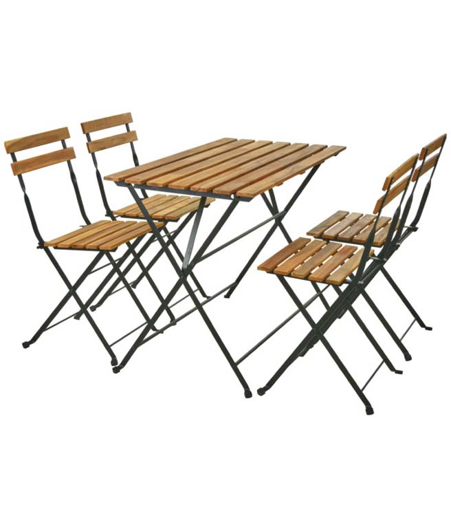 Bistro set teck 4 personnes