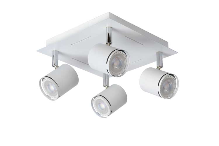 Lucide RILOU - Plafondspot - LED Dimb. - GU10 - 4x5W 3000K - Wit