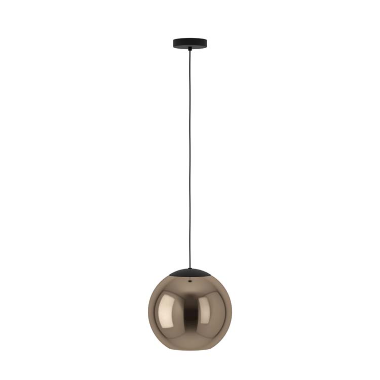 Lampe suspendue boule Ø 30 cm noir-cuivre E27