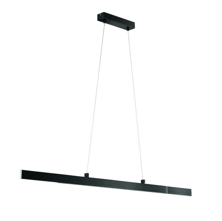 Suspension 1x LED 24W - Anthracite - Verre acryl