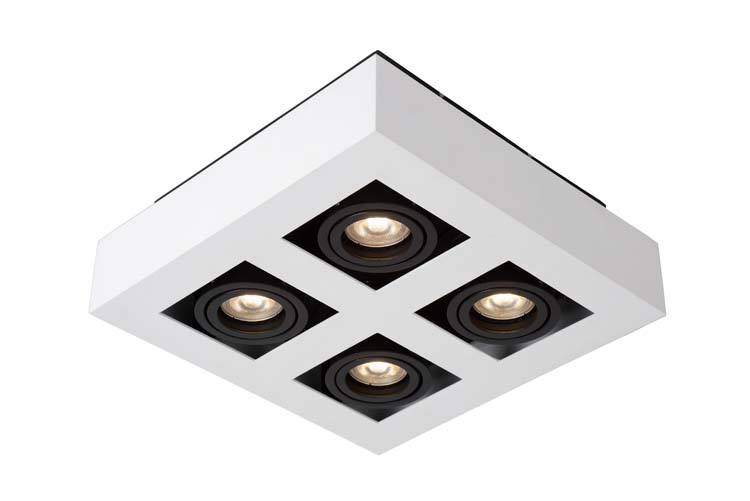 XIRAX - Spot plafond - LED Dim to warm - GU10 - 4x5W 2200K/3000K - Blanc