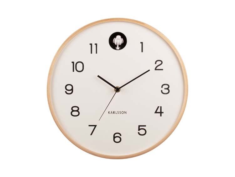Horloge murale coucou blanche en bois 31x6 cm