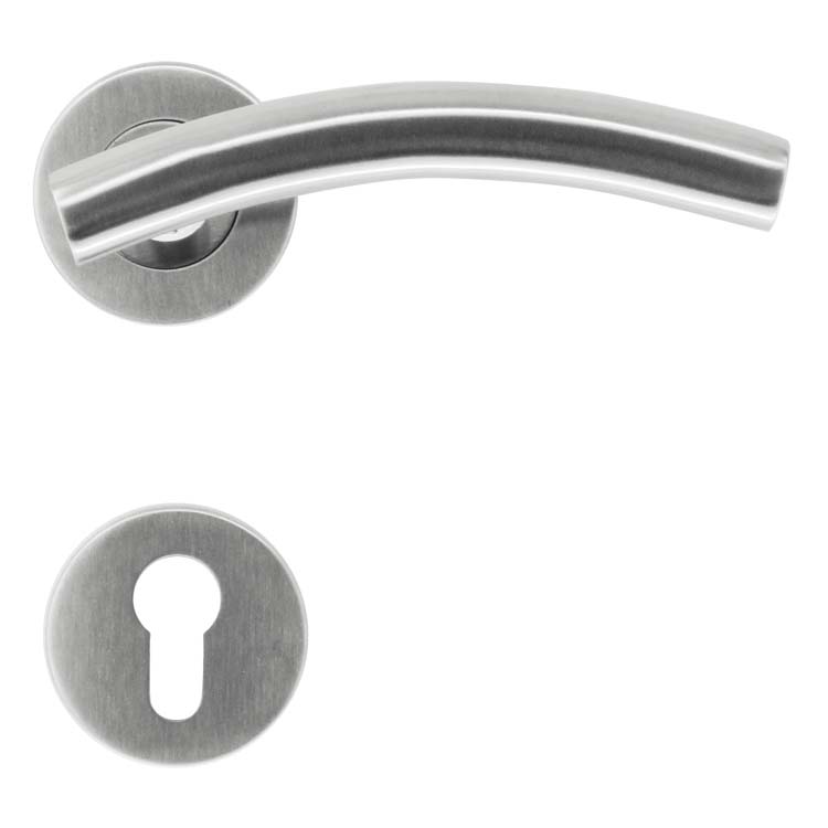 Poignée de porte bari 19mm inox plus rosace cylindre