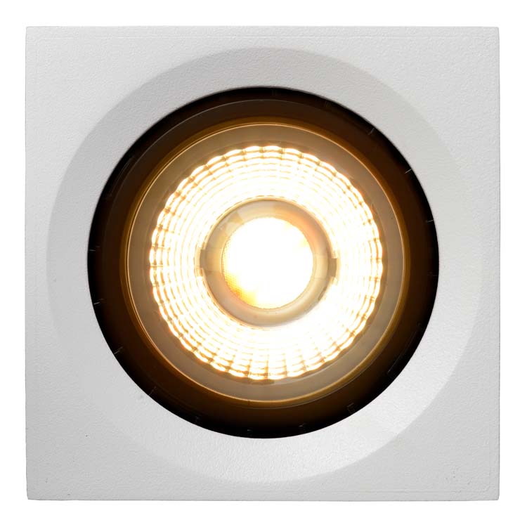 Plafondspot vierkant - LED Dim to warm - GU10 - 1x12W - Wit