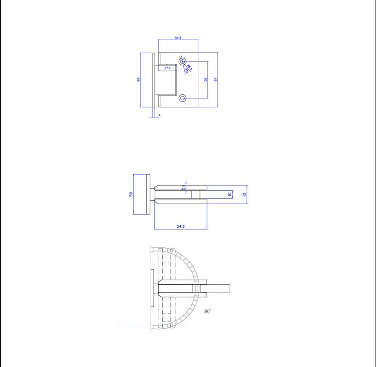 Porte en verre double 8mm night verre mat+charnières inox-sur mesure