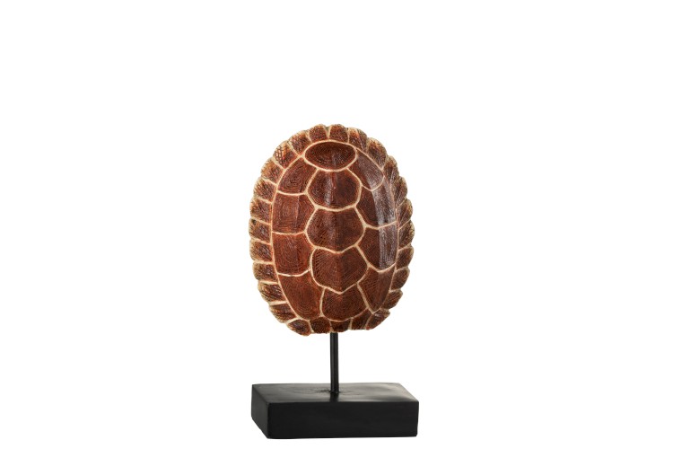 Bouclier de tortue sur pied polystone brun H30 cm