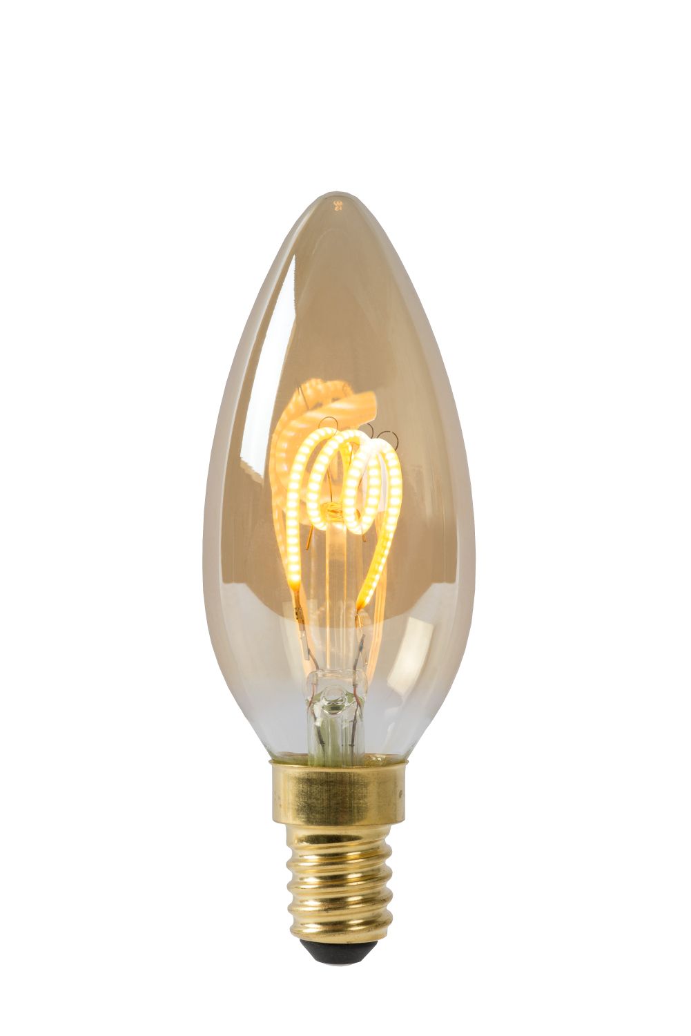 LED Bulb - Filament lamp - Ø 3,5 cm - Dimb - E14 - 1x3W - Amber