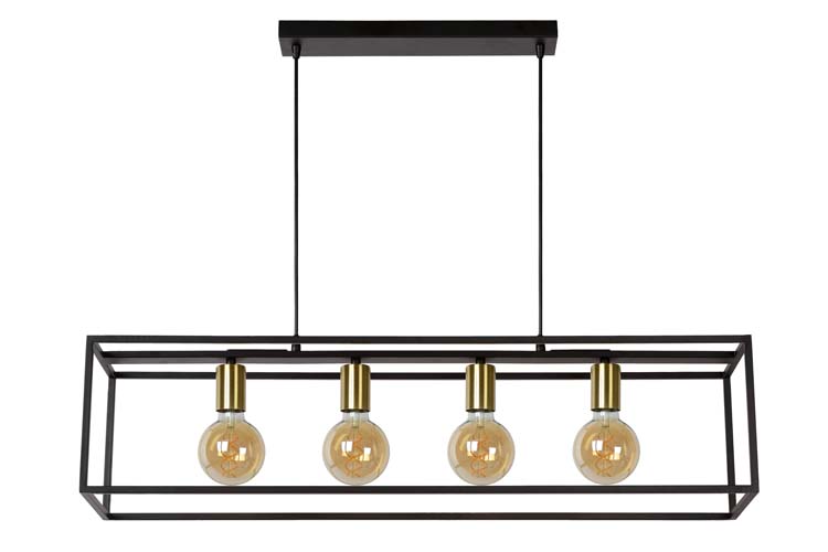 Lucide RUBEN - Hanglamp - 4xE27 - Zwart