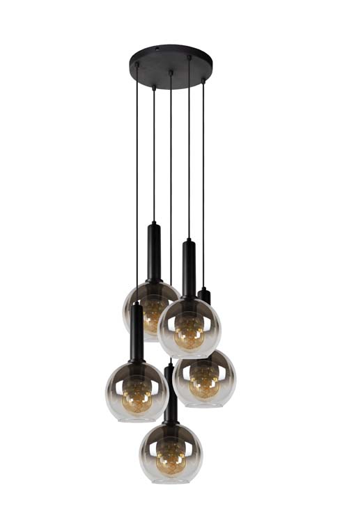 Lucide MARIUS - Suspension - Ø 55 cm - 5xE27 - Noir