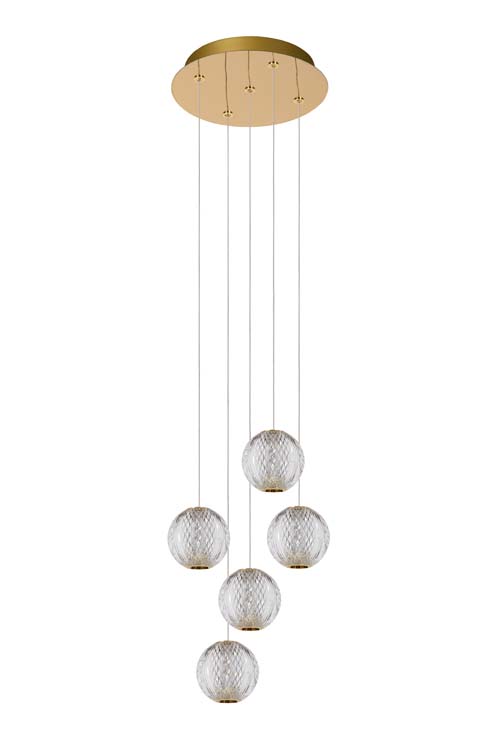 Lucide CINTRA - Suspension - Ø 32 cm - LED Dim. - 5x4,7W 2700K - Transparent