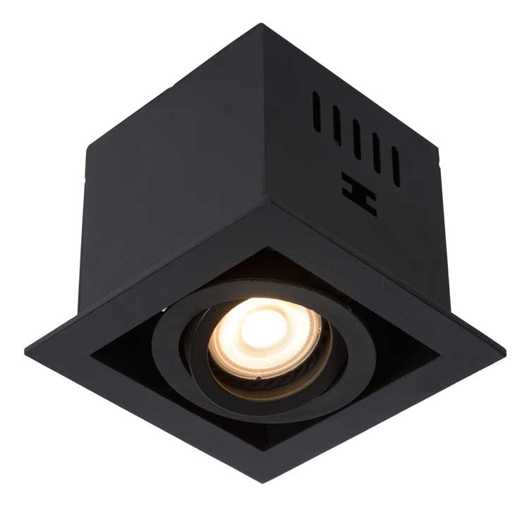 Lucide CHIMNEY - Spot encastrable carré - GU10 - Noir