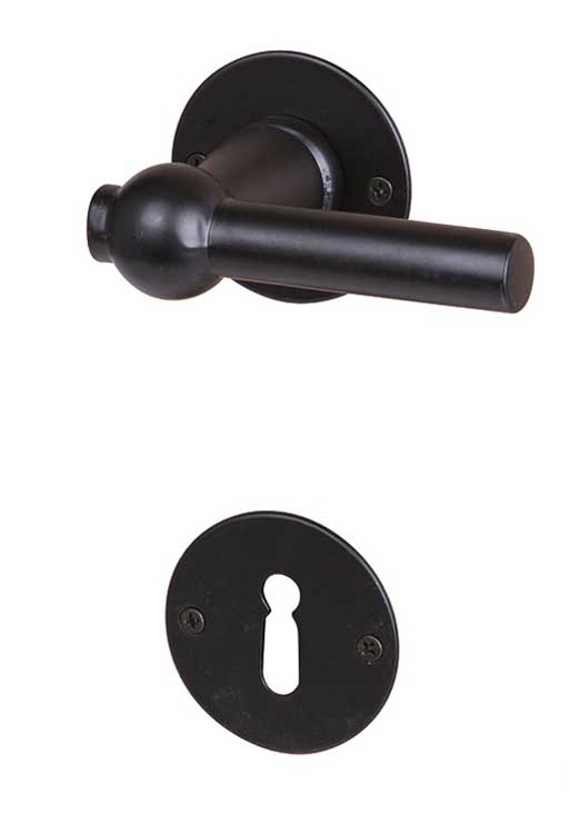 Poignée de porte retro noir type L mod 122