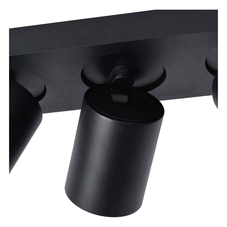 Lucide NIGEL - Spot plafond - GU10 - 3x5W 2200K/3000K - Noir