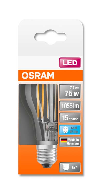 LED lamp retro classic 75 E27 7.5W koud wit filament