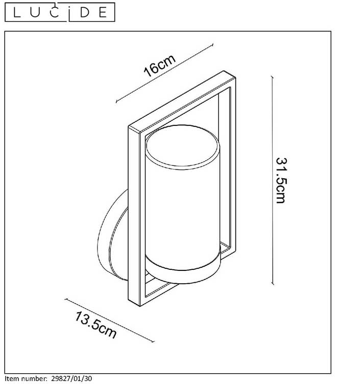 Lucide NISPEN - Applique murale Extérieur - E14 - IP44 - Noir