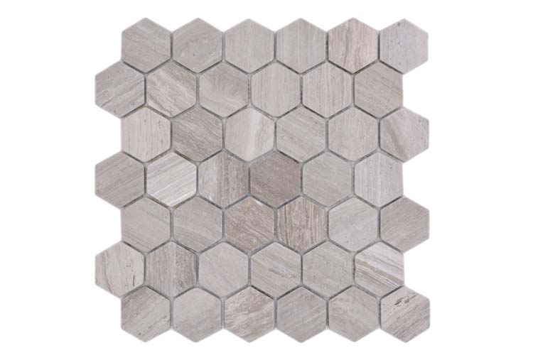 Mozaïek hexagon marmer greige stripe 29,8 x 30,5cm