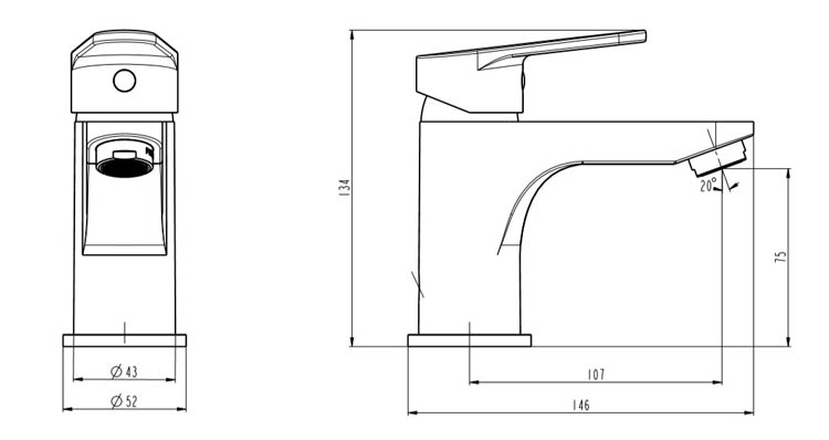 Wastafelkraan Flor 13,40cm chroom