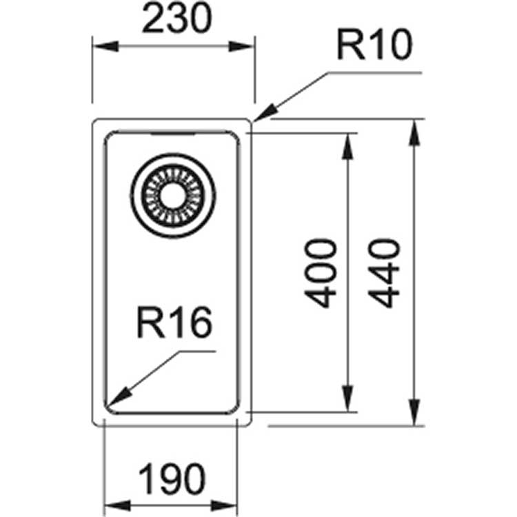 Franke évier à sous-encastrer Maris 190x400mm lisse