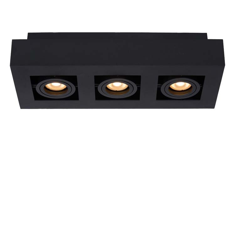 XIRAX - Plafondspot - LED Dim to warm - GU10 - 3x5W 2200K/3000K - Zwart