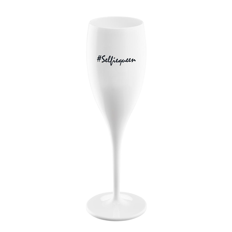 Koziol Champagneglas met quote wit - #selfiequeen