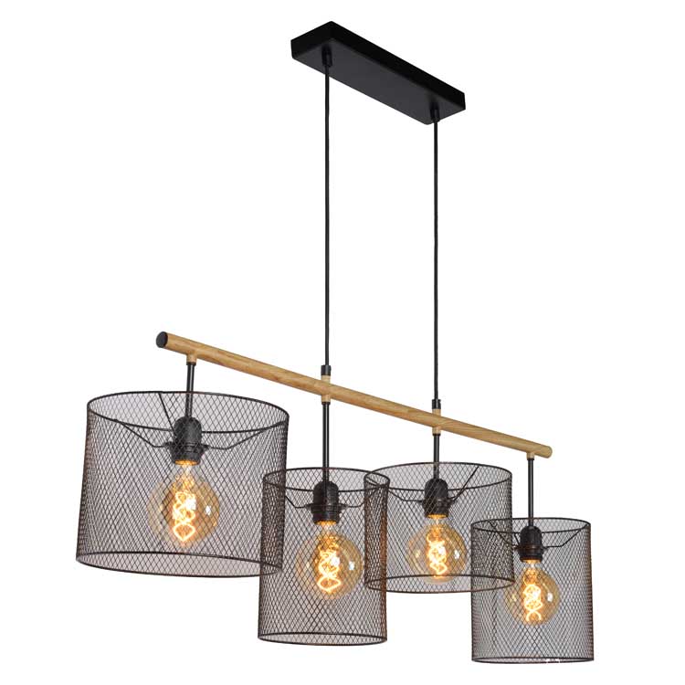 Lucide BASKETT - Hanglamp - E27 - Zwart